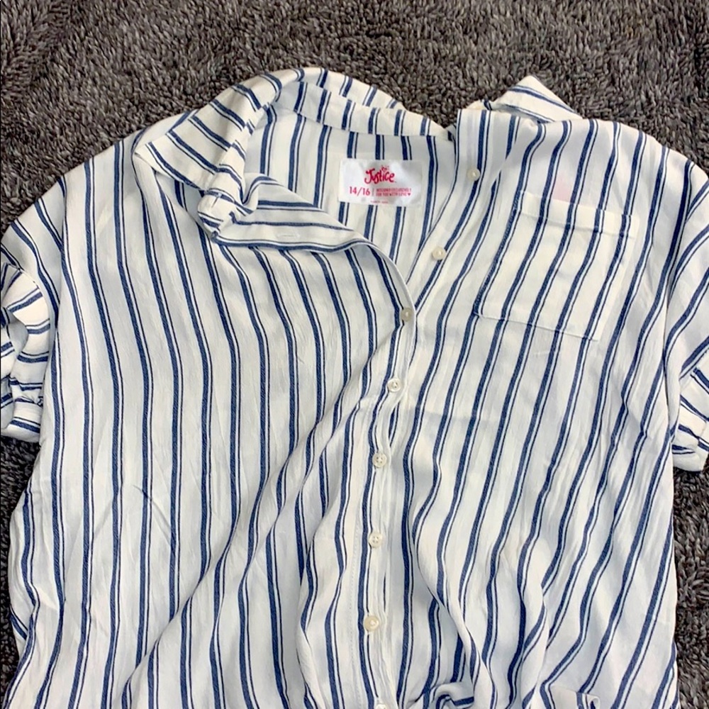 Justice button down shirt!